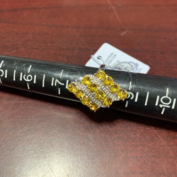 KARIS Light Color Topaz Crystal Elongated Ring in Platinum Bond - Picture 8 of 8